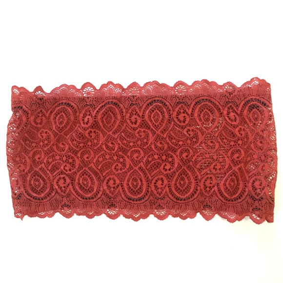 Intimately Free People Lace Crochet Reversible Bandeau Rust Orange - Picture 5 of 8